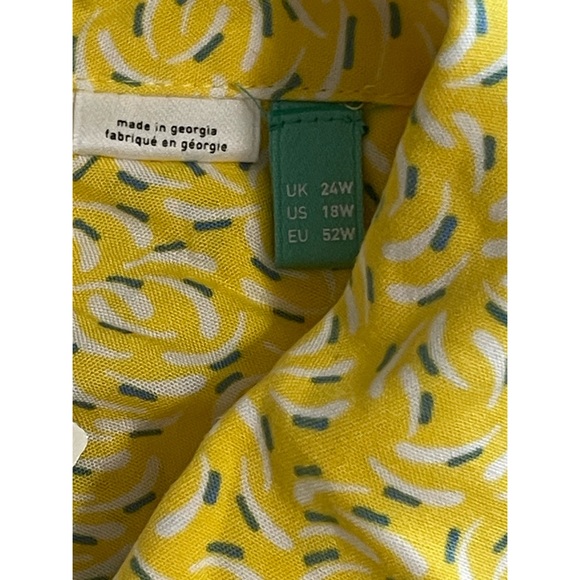 Anthropologie Maeve Blithe Button Down Blouse in Yellow SZ 18W - Picture 9 of 15